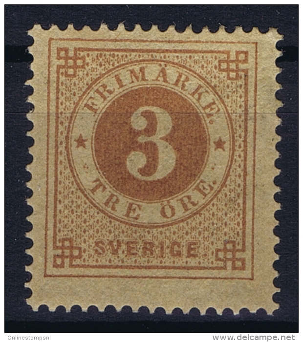 Sweden : Mi Nr 17A  Fa 17 MH/* Flz/ Charniere  1872  K14 Perfo - Ungebraucht