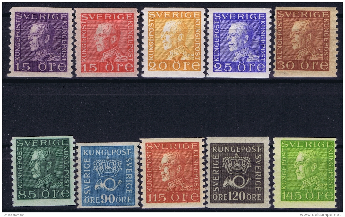 Sweden : Yvert 195 - 204   MH/* Flz/ Charniere  1925 - 1926 - Unused Stamps