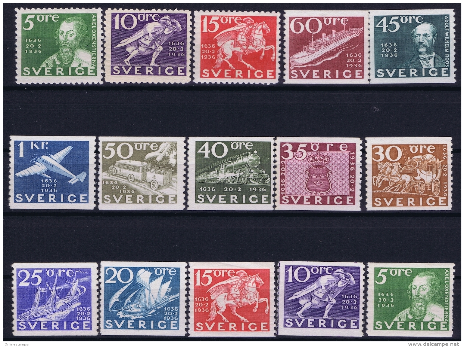 Sweden : Mi Nr 227 - 238  Fa 246 -257   Postfrisch/neuf Sans Charniere /MNH/**  1936 - Nuevos