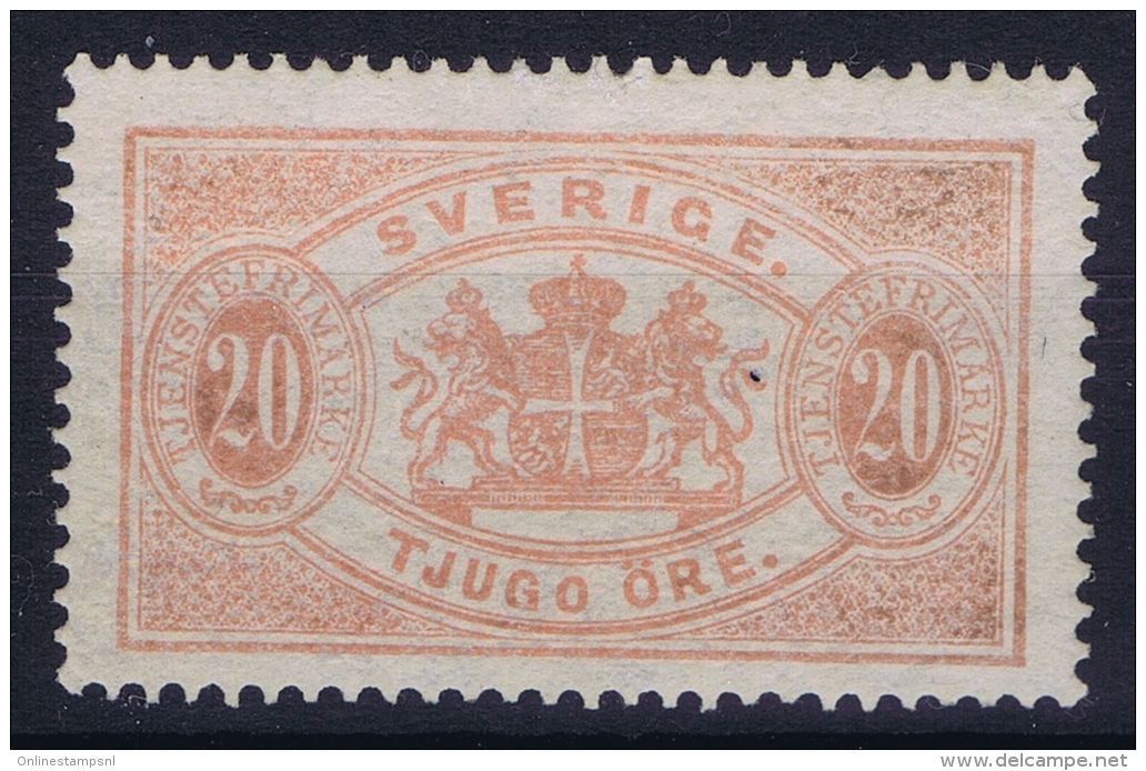 Sweden : Mi Nr 6   Fa TJ 18  MH/* Flz/ Charniere  Part Gum  Perfo 13 1874 - Service