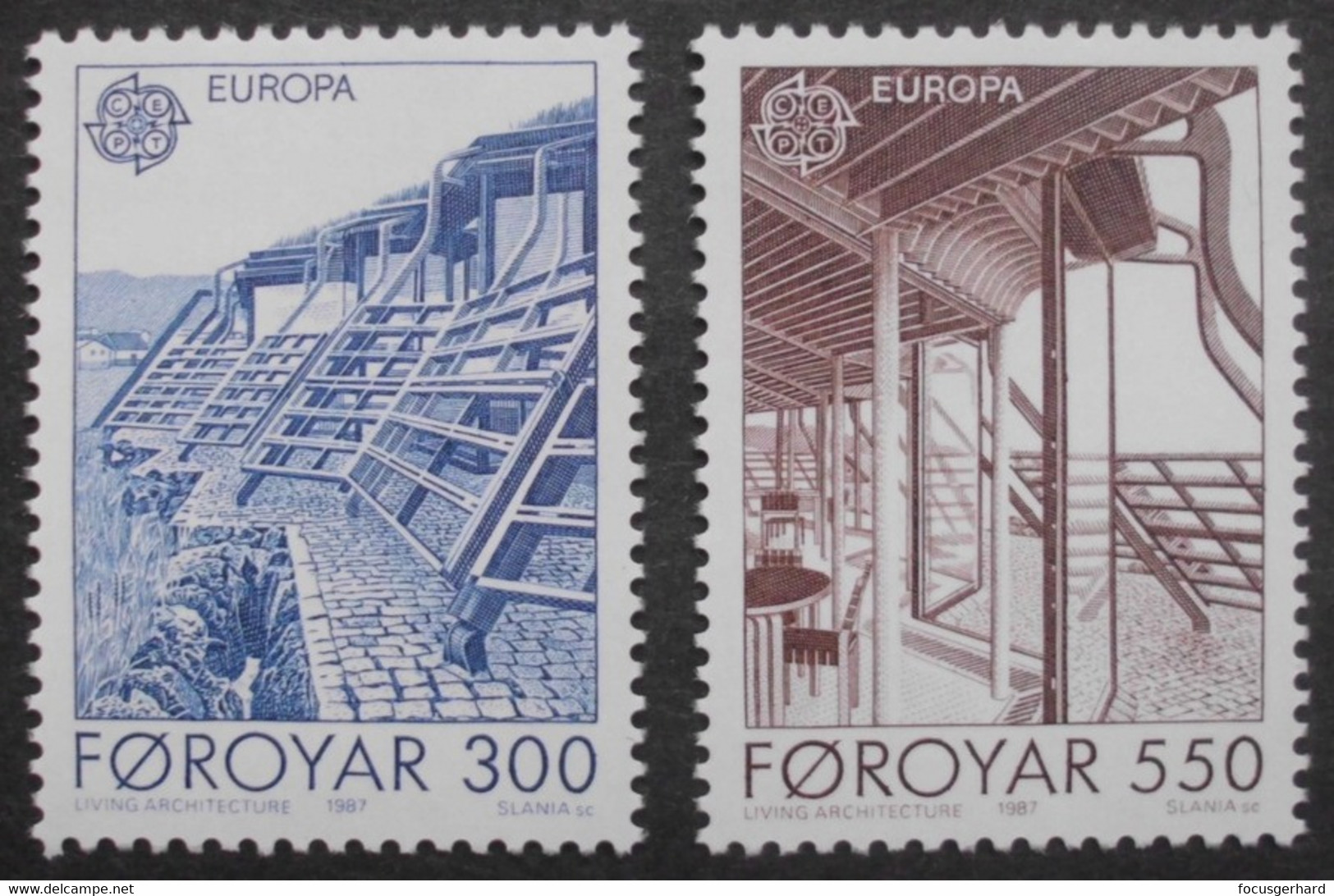 Färöer    Cept   Europa   Moderne Architektur    1987     ** - 1987