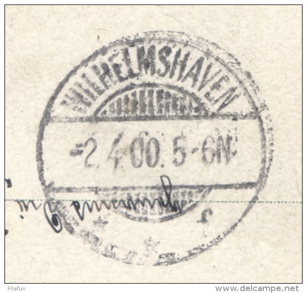 Deutsches Reich - 1900 - Postkarte Mit Soldaten Brief Eigene Angelegenheit Des Empfängers From Kiel To Wilhelmshafen - Brieven En Documenten