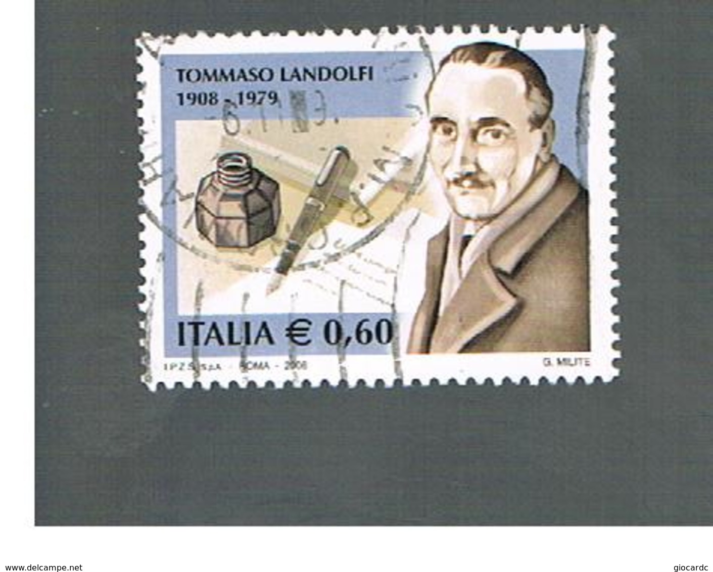 ITALIA REPUBBLICA  -   2008    T. LANDOLFI          -   USATO  ° - 2001-10: Usados