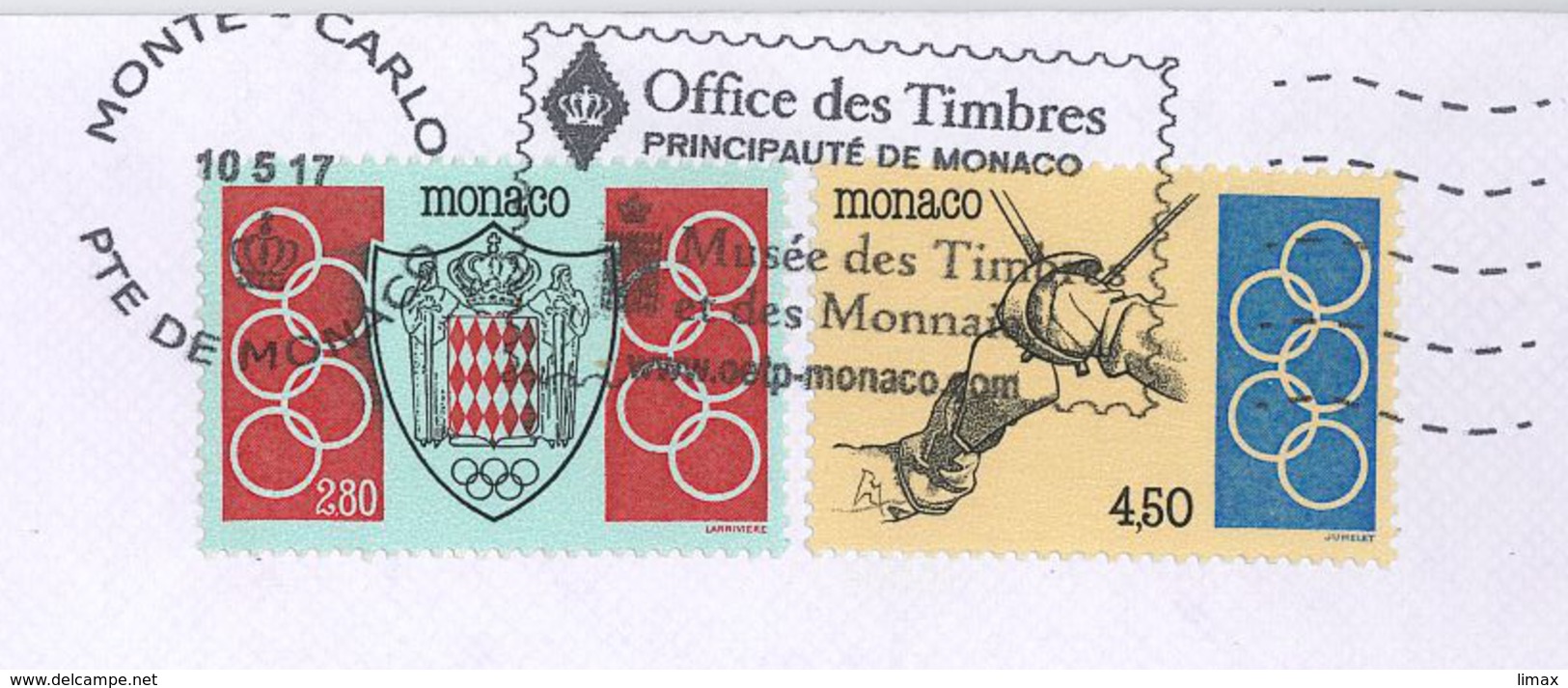 Monte Carlo Olympia Fechten Briefmarken-Museum - Brieven En Documenten