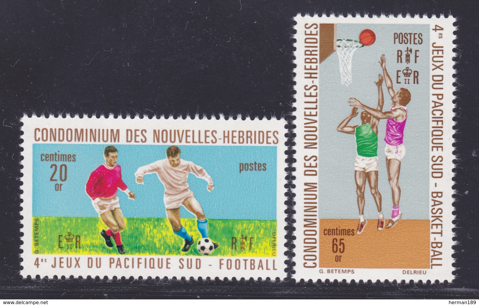 NOUVELLES-HEBRIDES N°  308 & 309 ** MNH Neufs Sans Charnière, TB (D7019) Sports, Jeux Du Pacifique Sud - Unused Stamps