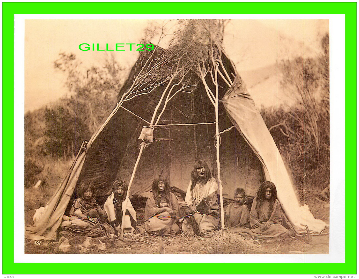 INDIENS - BANNOCK FAMILY IN CAMP AT THE HEAD OF MEDECINE LODGE CREEK, IDAHO, 1871 -  DIMENSION 12 X16 Cm - - Indiens D'Amérique Du Nord