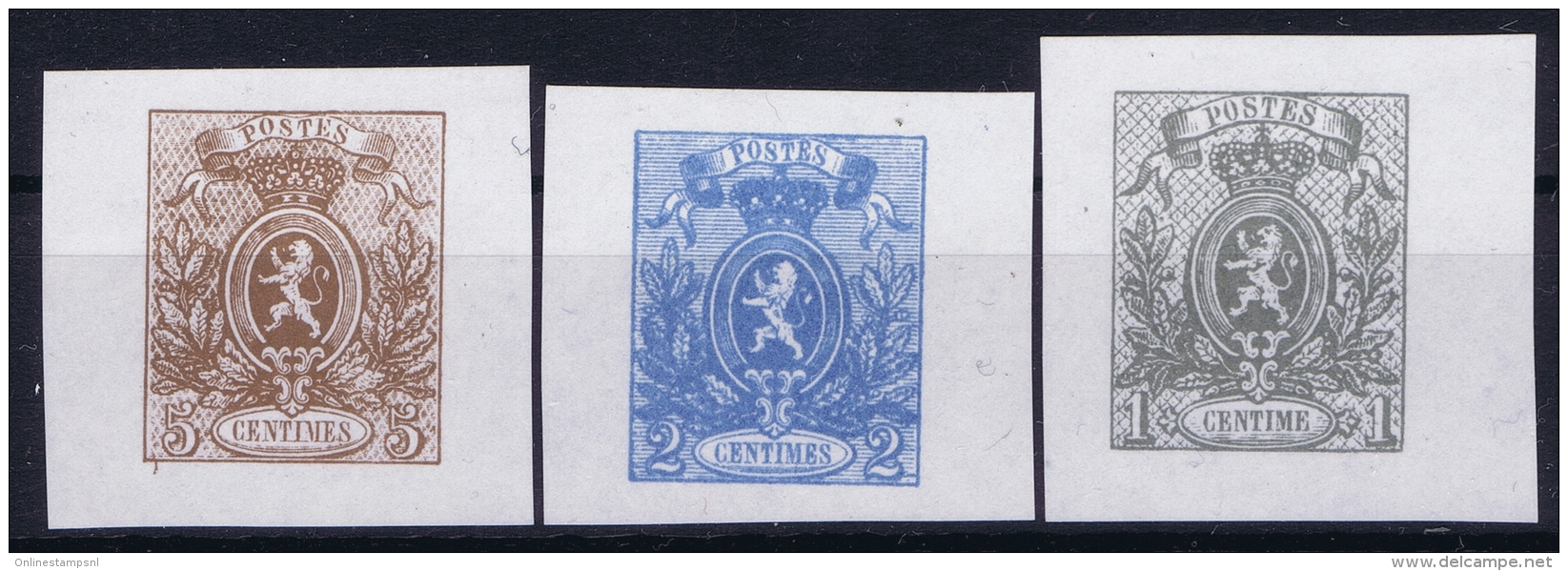 Belgium: OBP Nr 23 - 25 Reimpressions - 1866-1867 Coat Of Arms