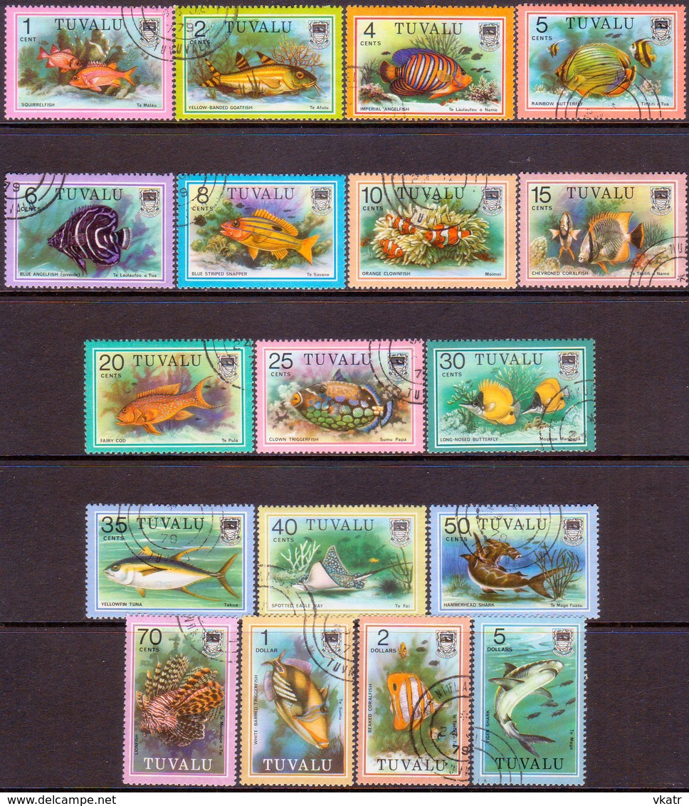 TUVALU 1979 SG #105-22 Part Set Used Only 45c Missing Fishes - Tuvalu