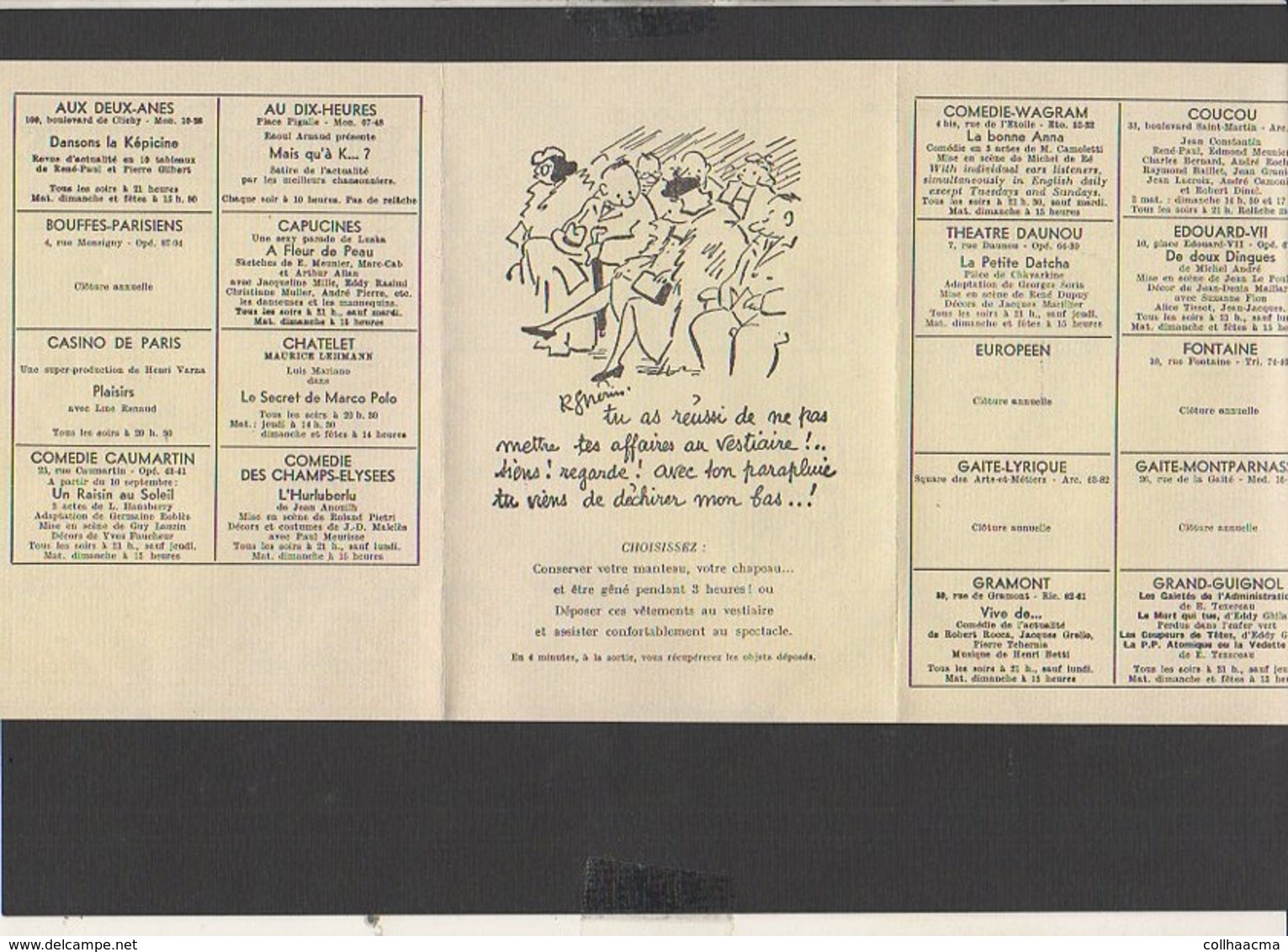 Programme 1960 Théatre de la Michodière "Gog et Magog" Comédie de Roger Mac Dougall et Ted Allan (Photos d'Artistes et )