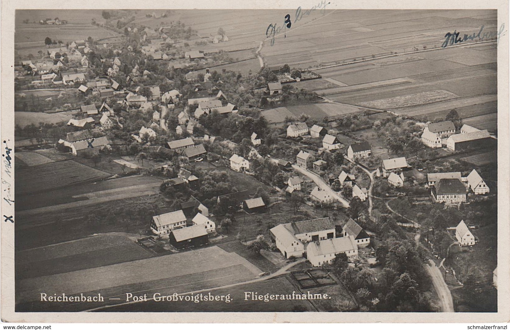 AK Reichenbach Fliegeraufnahme Luftbild Zellwald A Großvoigtsberg Nossen Siebenlehn Großschirma Goßberg Seifersdorf - Nossen