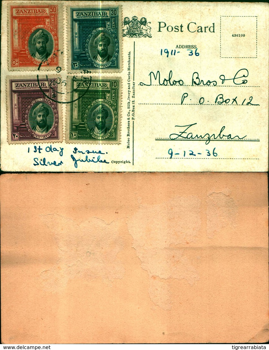 8813a) Cartolina Con 4 Valori - Zanzibar (...-1963)