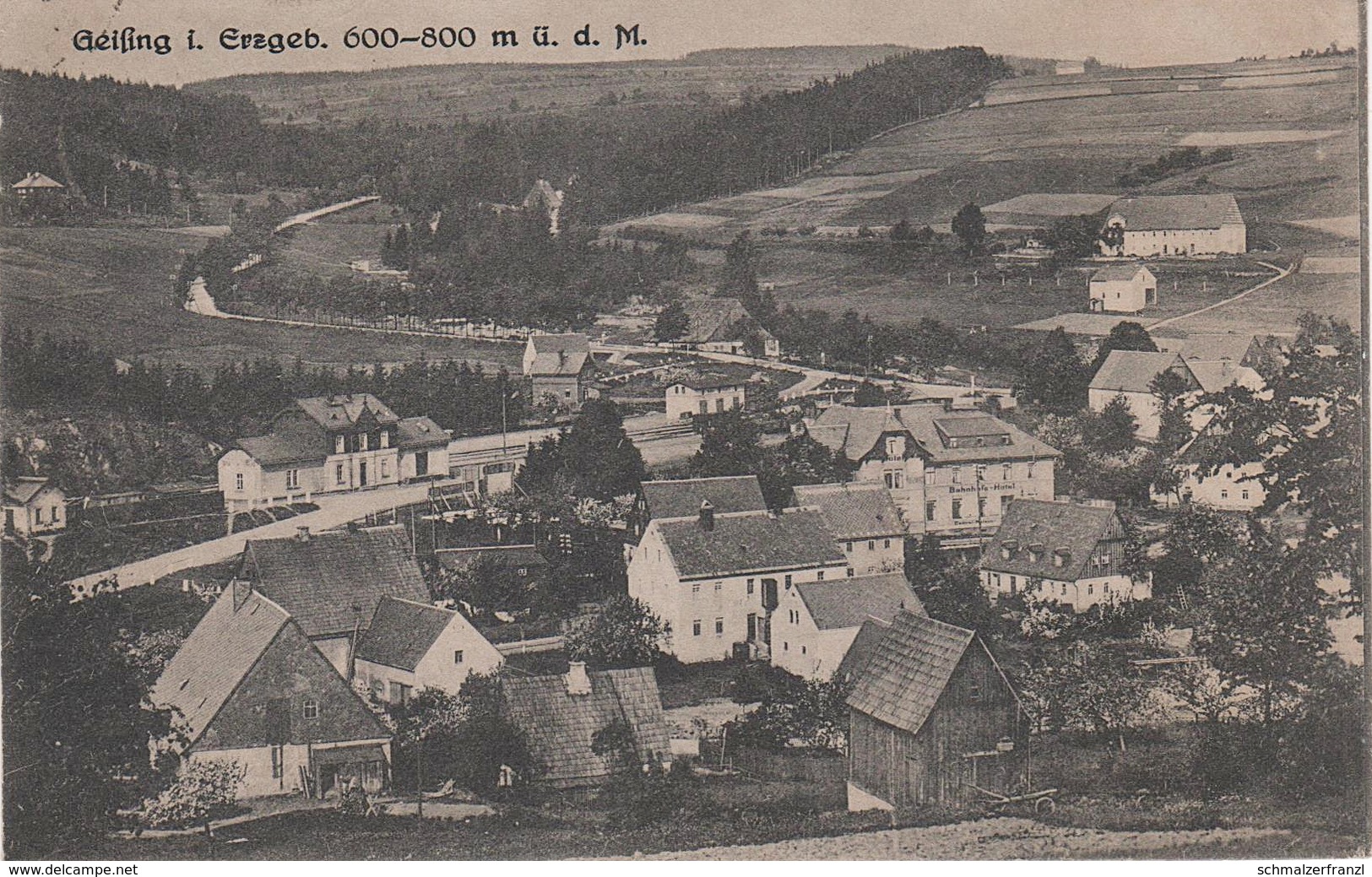 AK Geising Bahnhof Hotel Eisenbahn Bei Altenberg Lauenstein Bärenstein Glashütte Löwenhain Fürstenau Zinnwald Johnsbach - Geising