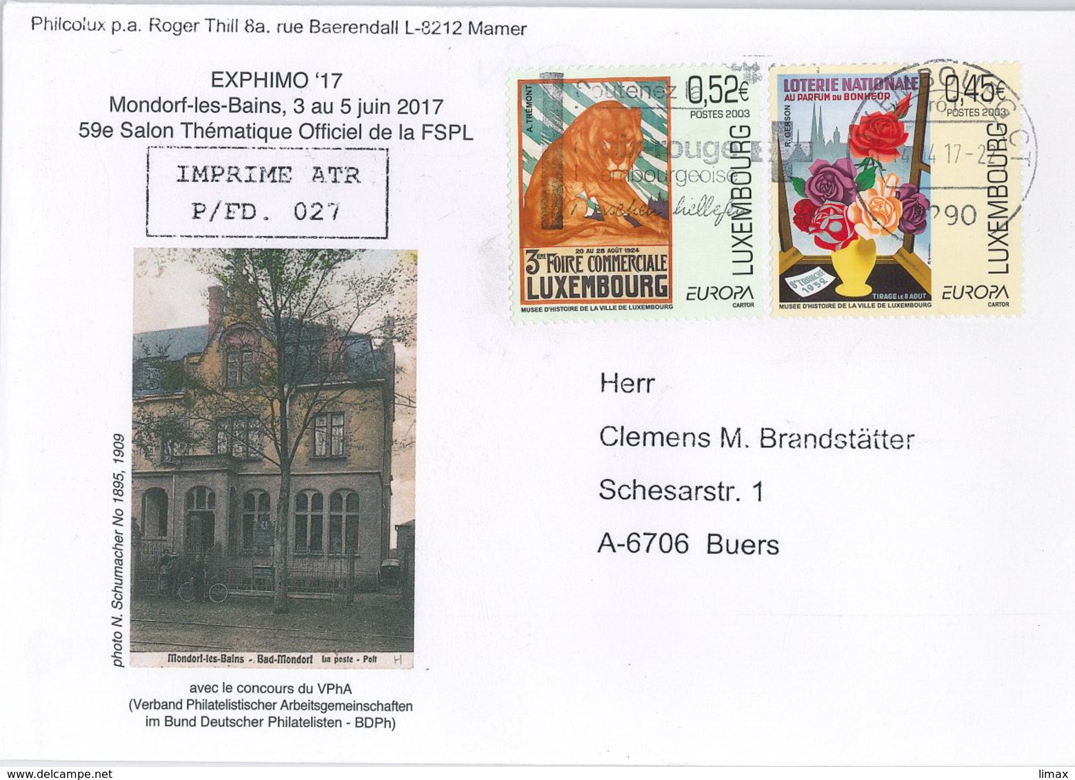 Luxembourg Löwe Löwin Rosenstrauss Parfum Bonneur Museum - Cartas & Documentos