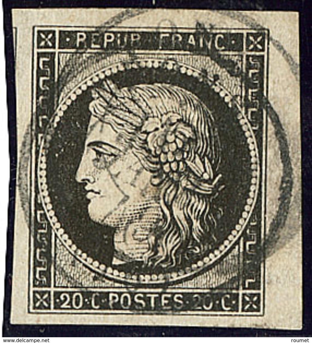 Oblitérations Sur 20cts Noir. 3 Janv 49, Cad 15, Sur N°3, Bdf + Un Voisin. - TB - 1849-1850 Ceres