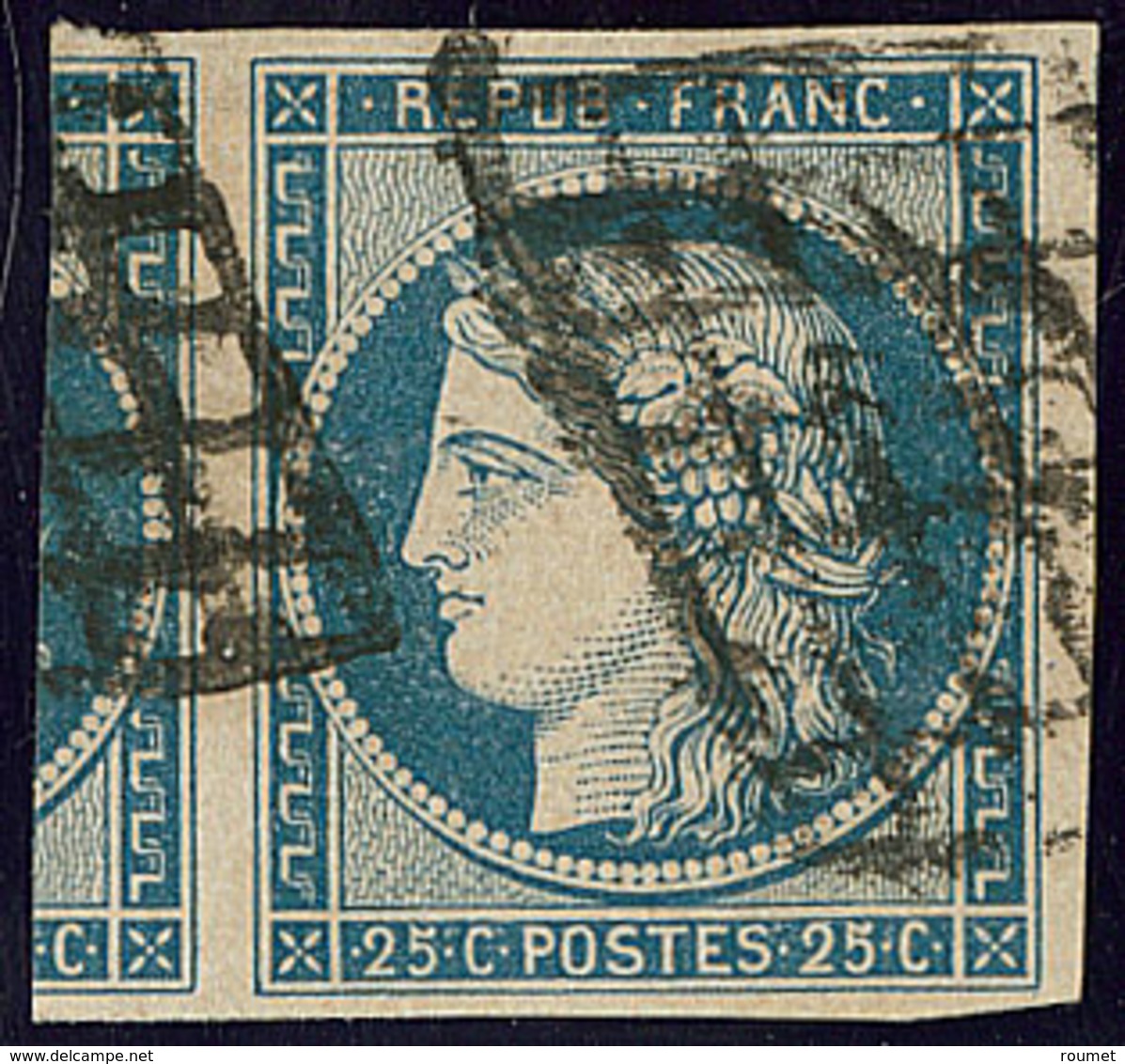 No 4a, Bleu Clair, Un Voisin, Obl Grille, Ex Choisi. - TB - 1849-1850 Cérès