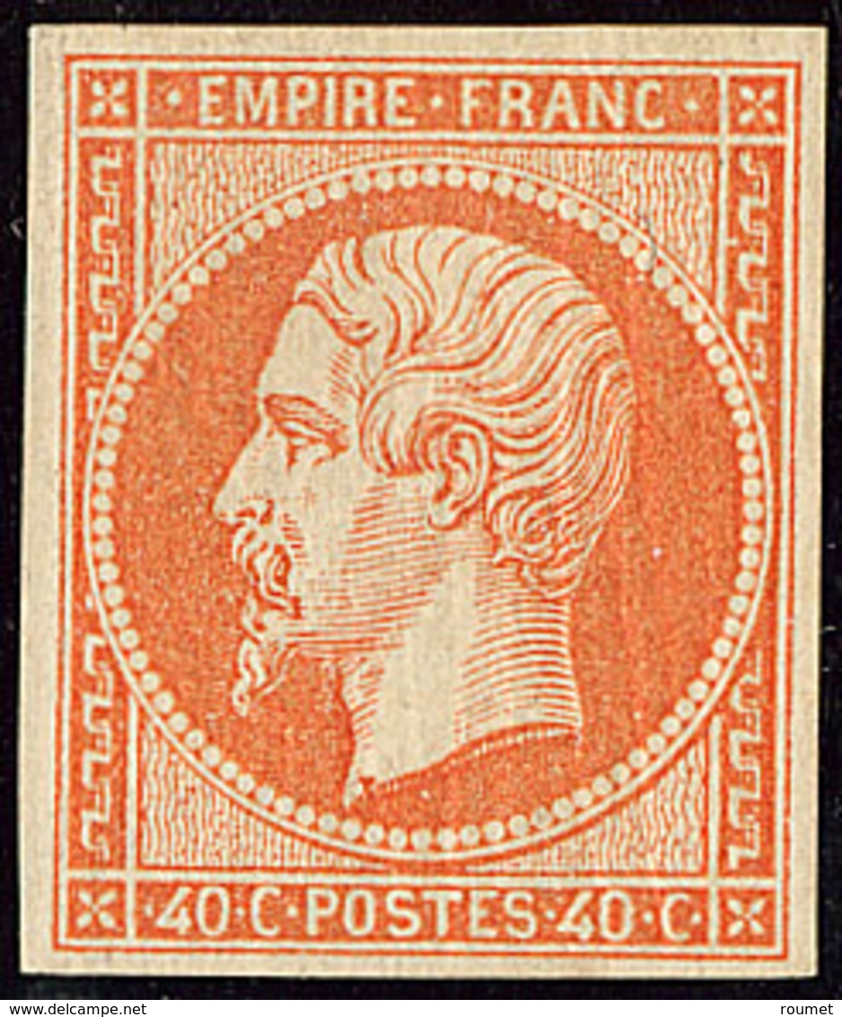 ** No 16, Orange, Pli Le Long Du Filet Mais Très Frais Et TB. - R - 1853-1860 Napoleon III