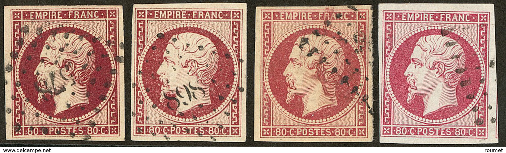 Nos 17A (3), 17B, Nuances. - TB - 1853-1860 Napoléon III