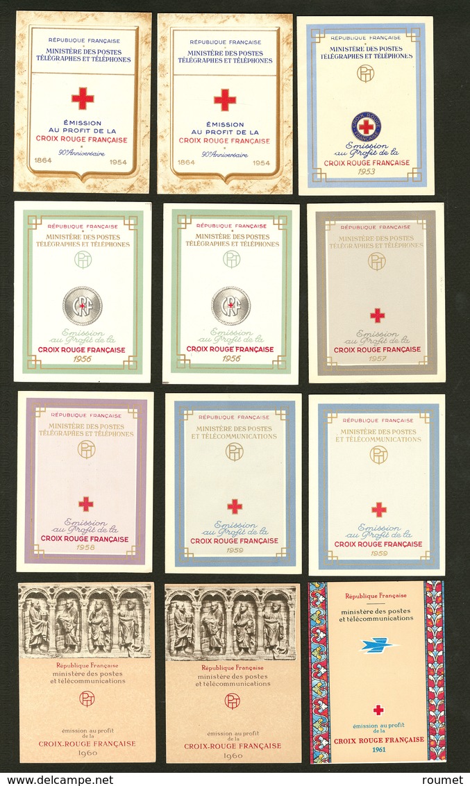 ** Croix-Rouge. Collection. 1953-1985, Complète Sauf 1955, 47 Carnets Dont Doubles Et Qqs Multiples. - TB - Croix Rouge