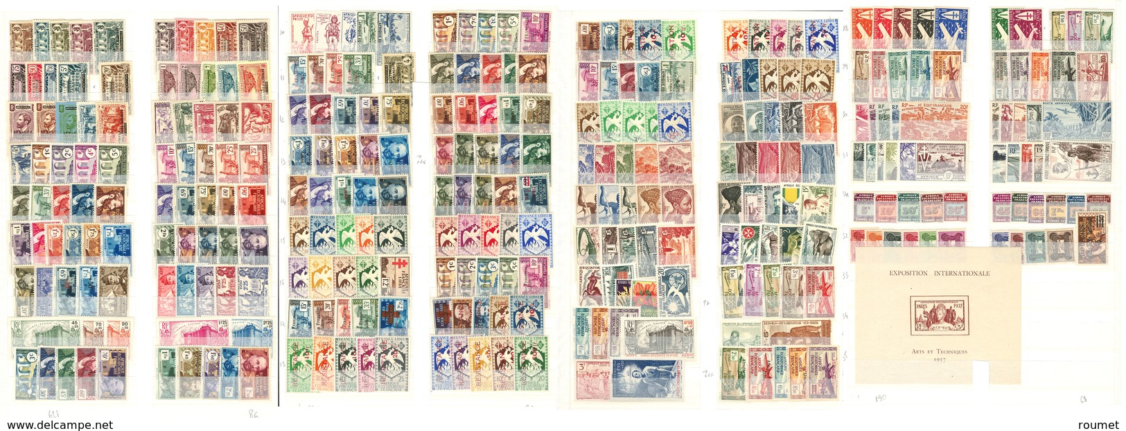** Collection. 1936-1958 (Poste, PA, Taxe, BF), Valeurs Moyennes Et Séries Complètes, Des France-Libre. - TB - Other & Unclassified