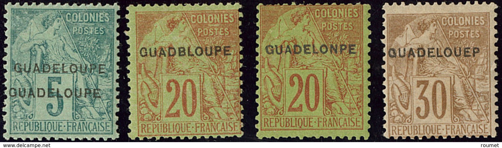 * Variétés. Nos 17b, 20aB, 20aC (am.), 22aD. - TB - Autres & Non Classés