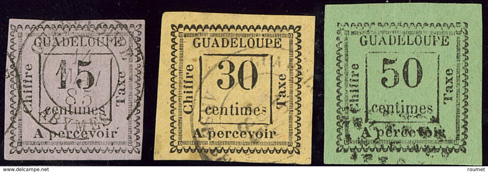 Taxe. Nos 8 Obl Cad Les Abymes, 10, 12. - TB - Postage Due