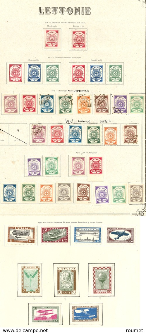 * LETTONIE. Collection. 1918-1940 (Poste, PA), Valeurs Et Séries Moyennes, Nombreux Obl. - TB - Latvia