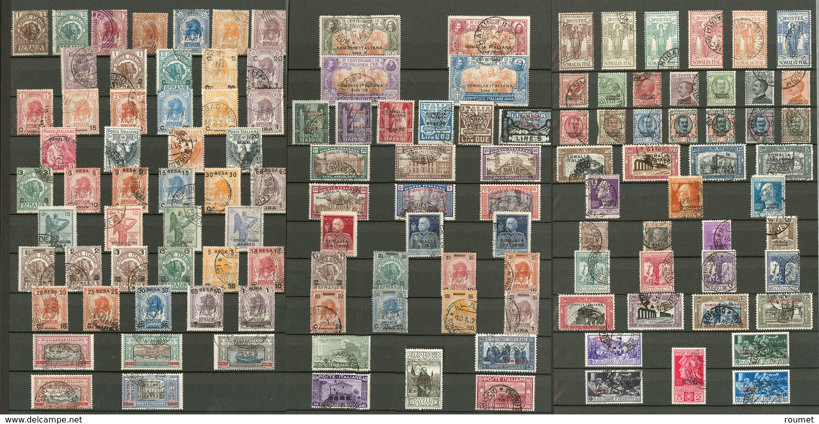 SOMALIE ITALIENNE. Collection. 1903-1960 (Poste, PA, Taxe, Mandats, Express), Valeurs Et Séries Moyennes. - TB - Somalie