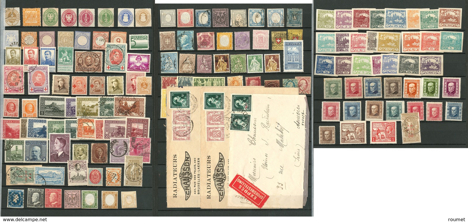 * 1850-1920 (Poste), Petites Et Moyennes Valeurs Dont Allemagne, Italie, Suisse, Qqs Ex Obl. - TB Ou B - Collections (en Albums)