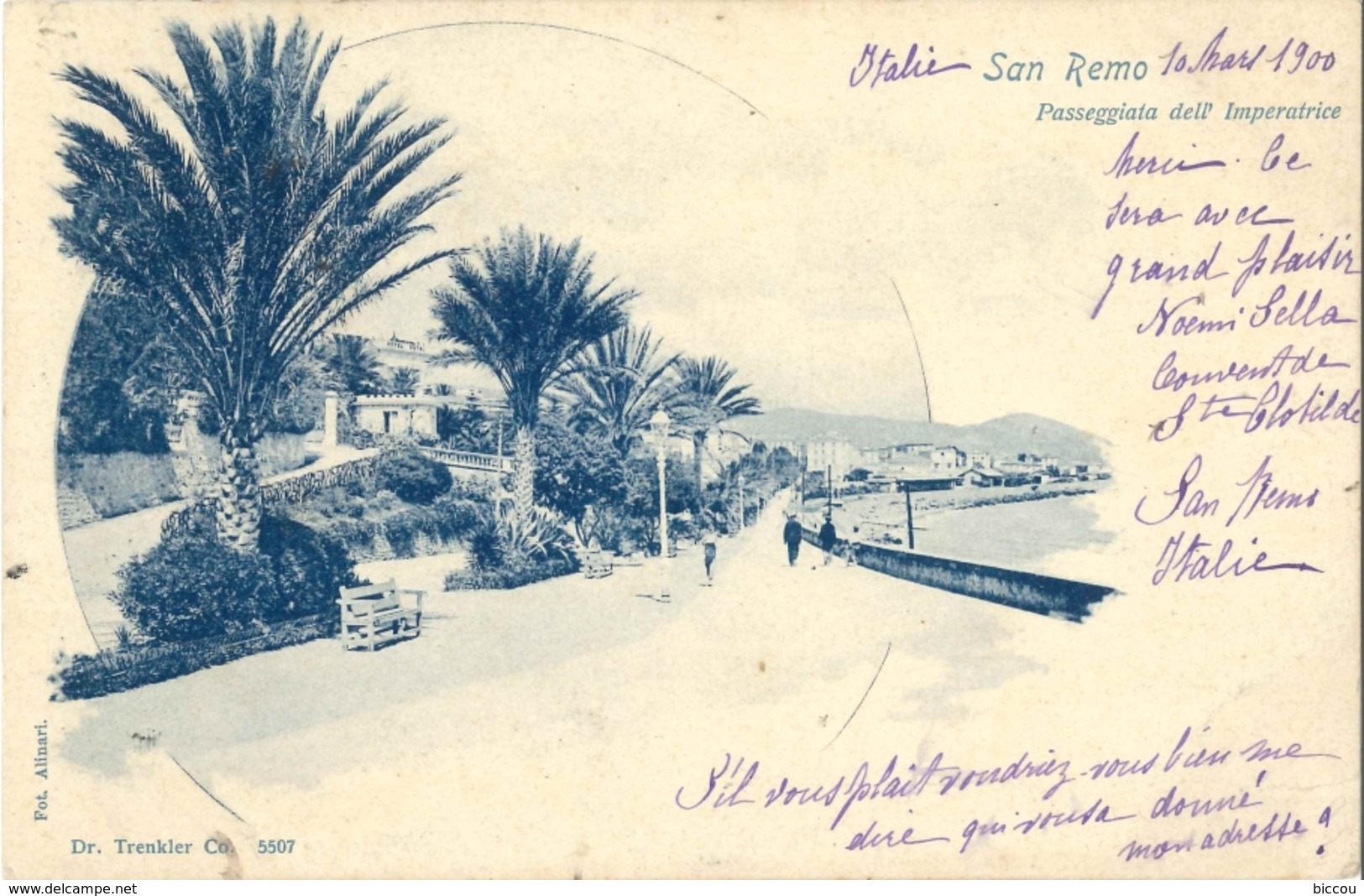 Cpa SAN REMO (Italie) - 1900 - Passegiata Dell' Imperatrice - Dr Trenkler Co 5507 - San Remo