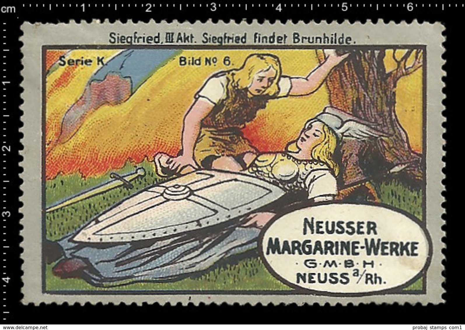 Old German Poster Stamp Cinderella Reklamemarke Erinnofili Publicité Vignette Richard Wagner Opera, Siegfried - Music