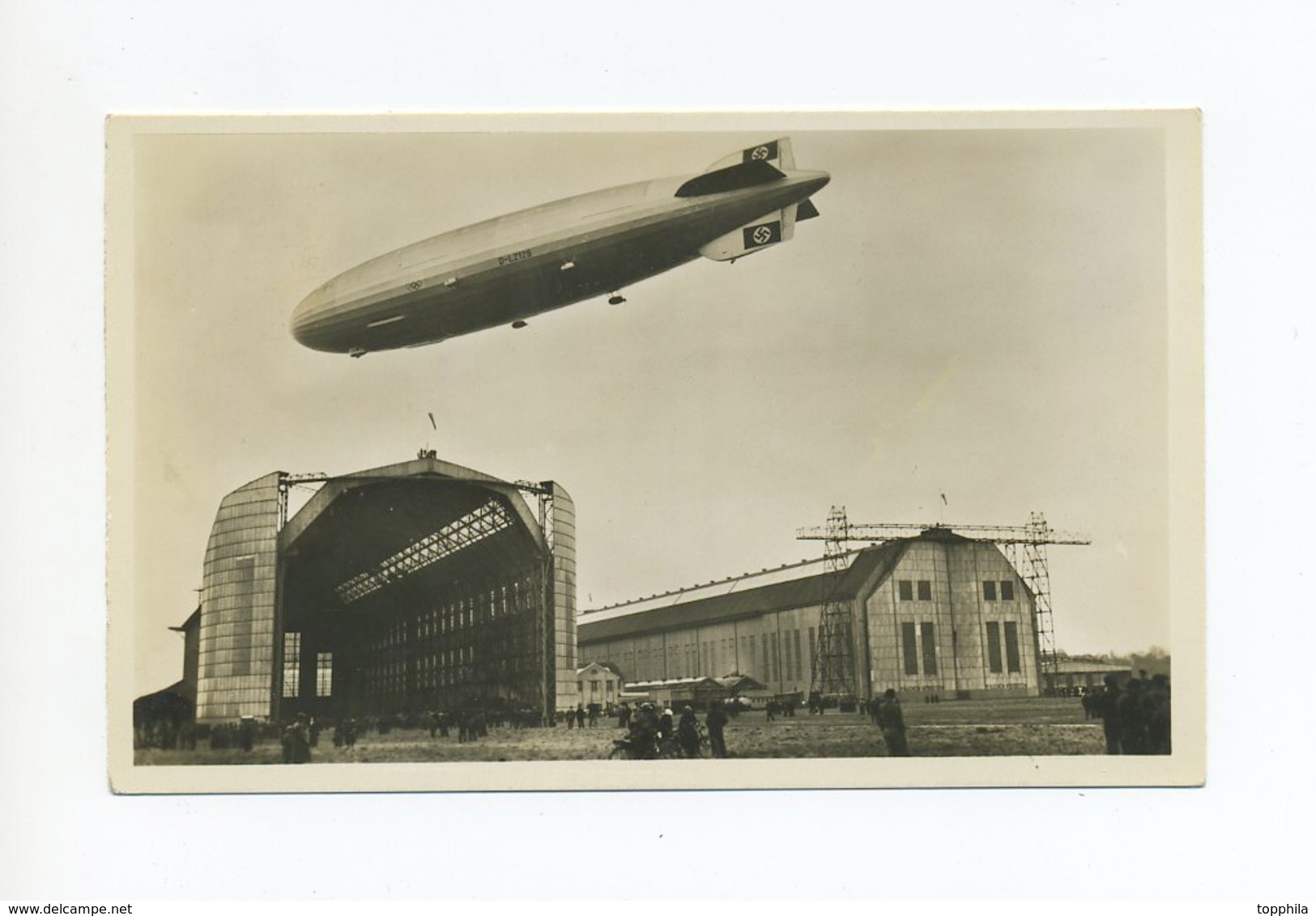 1936 3.Reich Zeppelin LZ 129 Deutschlandfahrt Auf Zeppelinfotokarte Bordpost Mit Seltenem Nebenstempel Si 402B - Briefe U. Dokumente