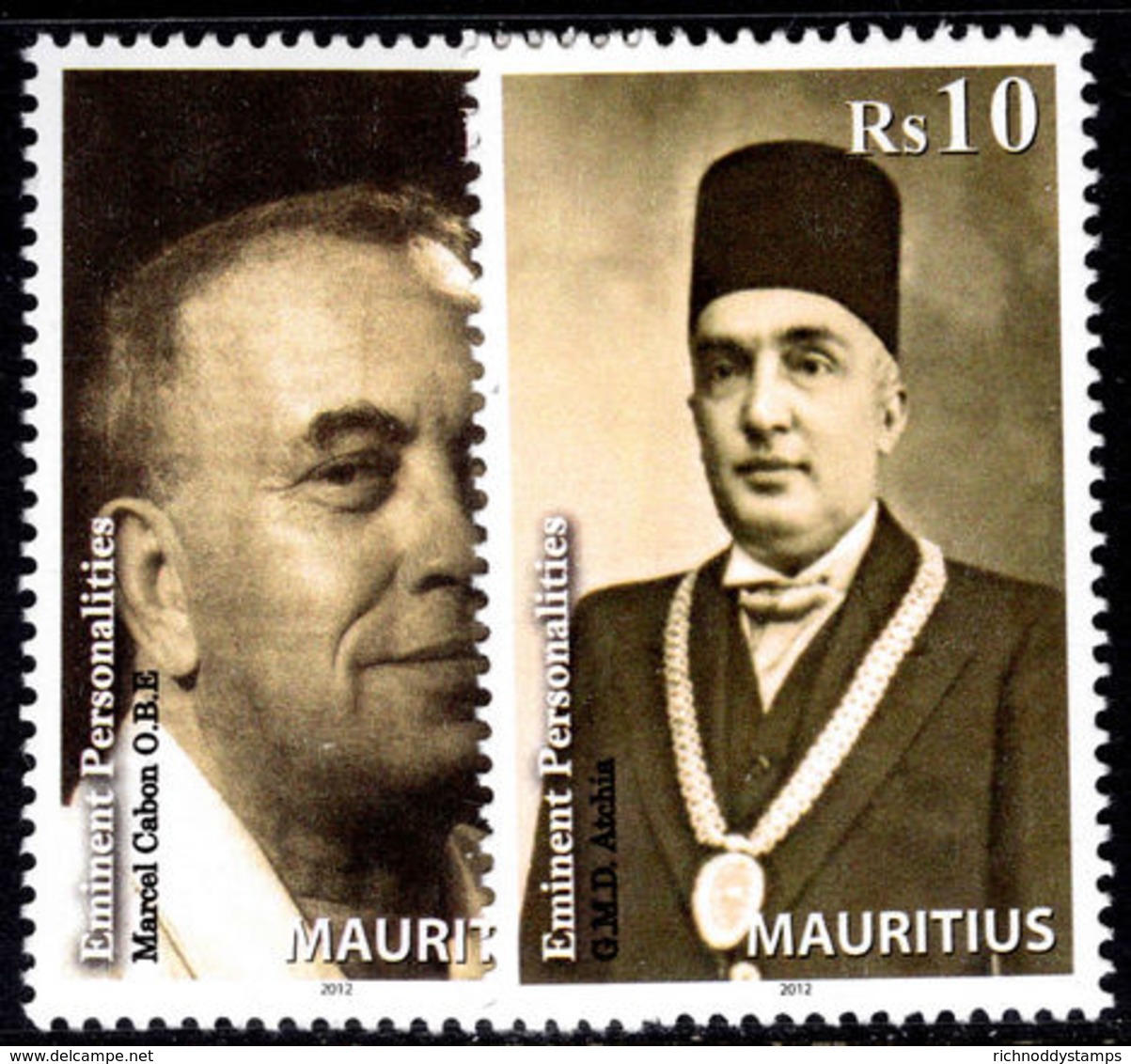 Mauritius 2012 Eminent Personalities Unmounted Mint. - Mauritius (1968-...)