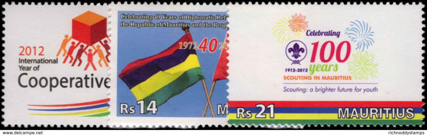 Mauritius 2012 Anniversaries And Events Unmounted Mint. - Mauritius (1968-...)