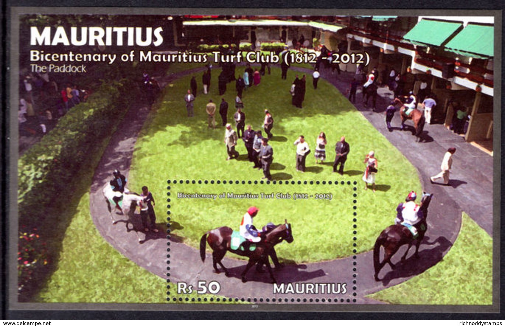 Mauritius 2012 Turf Club Souvenir Sheet Unmounted Mint. - Mauritius (1968-...)