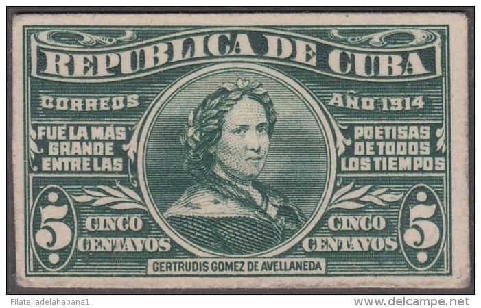 1914-129 CUBA REPUBLICA. 1914. Ed.204MT. AVELLANEDA ABNC GREEN CARDBOARD PROOF. - Nuovi