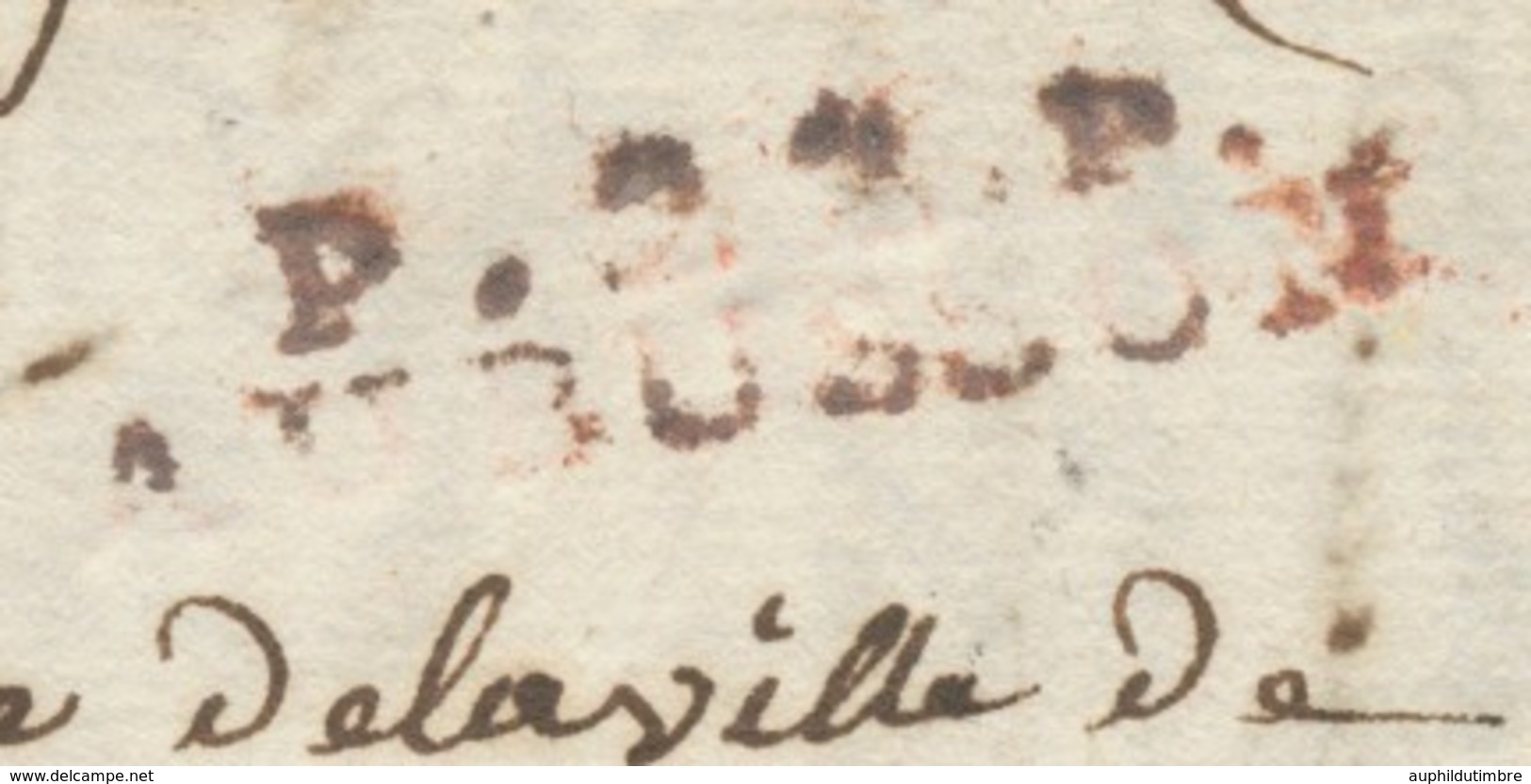 1814 Lettre Marque P22P Aubusson Rouge Ind 13. A767 - 1801-1848: Précurseurs XIX