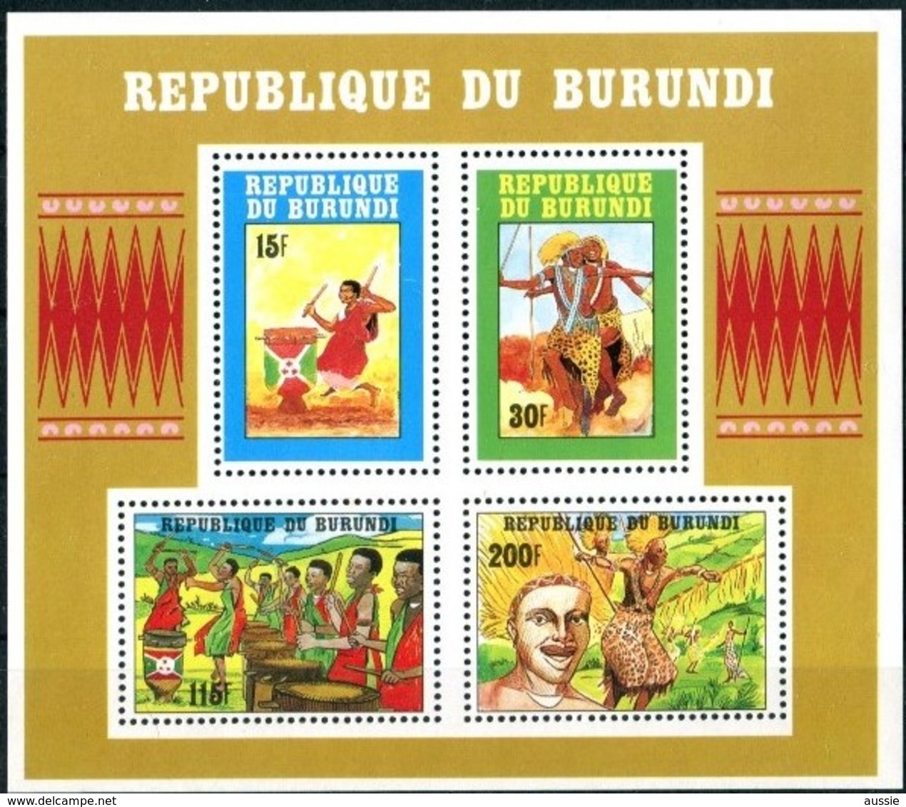 Burundi 1992 OCBn° Bloc 128 *** MNH Cote 22,50 Euro Danses Et Tambours - Ongebruikt