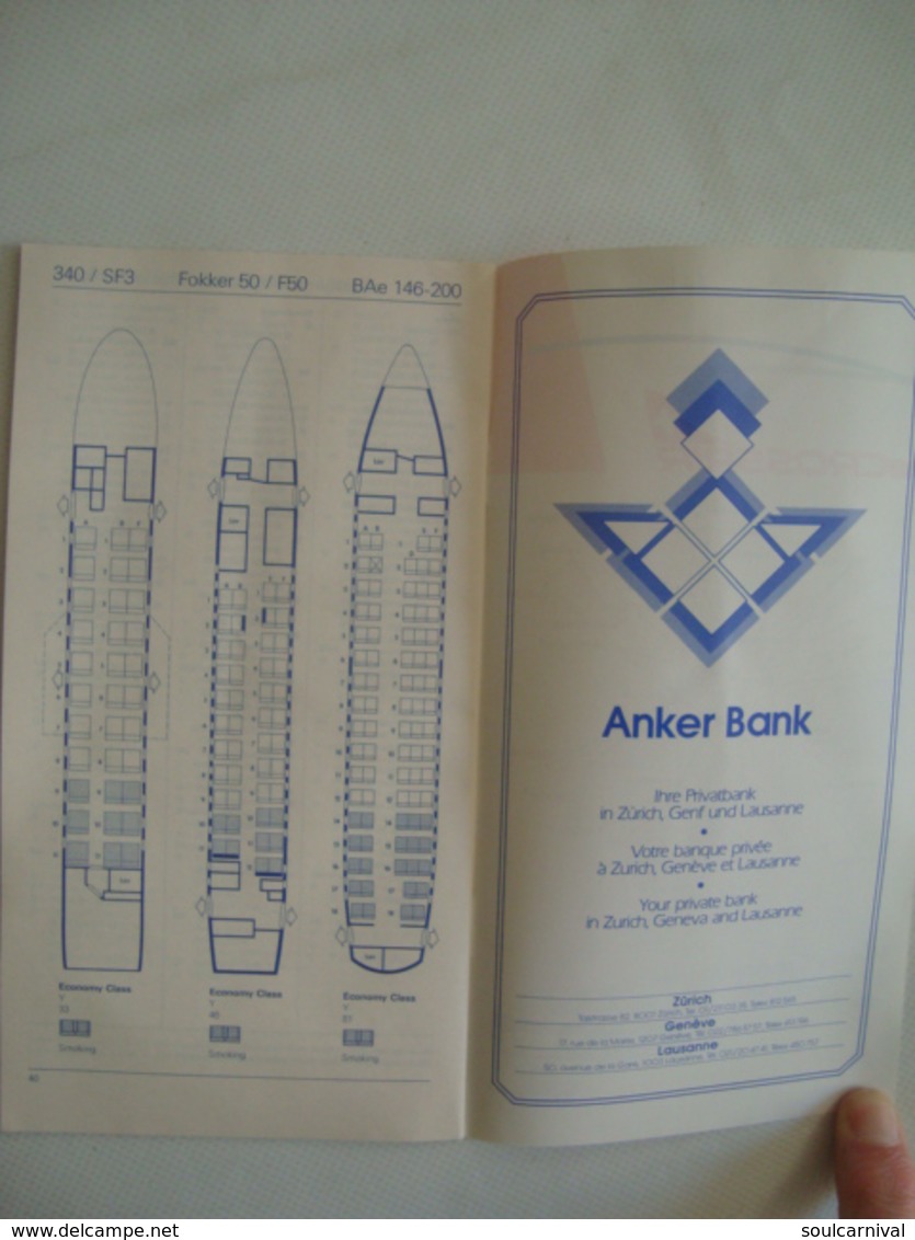 CROSSAIR. FLUGPLAN / HORAIRE / ORARIO / TIMETABLE - GERMANY, DEUTSCHLAND, 1991. - Horaires