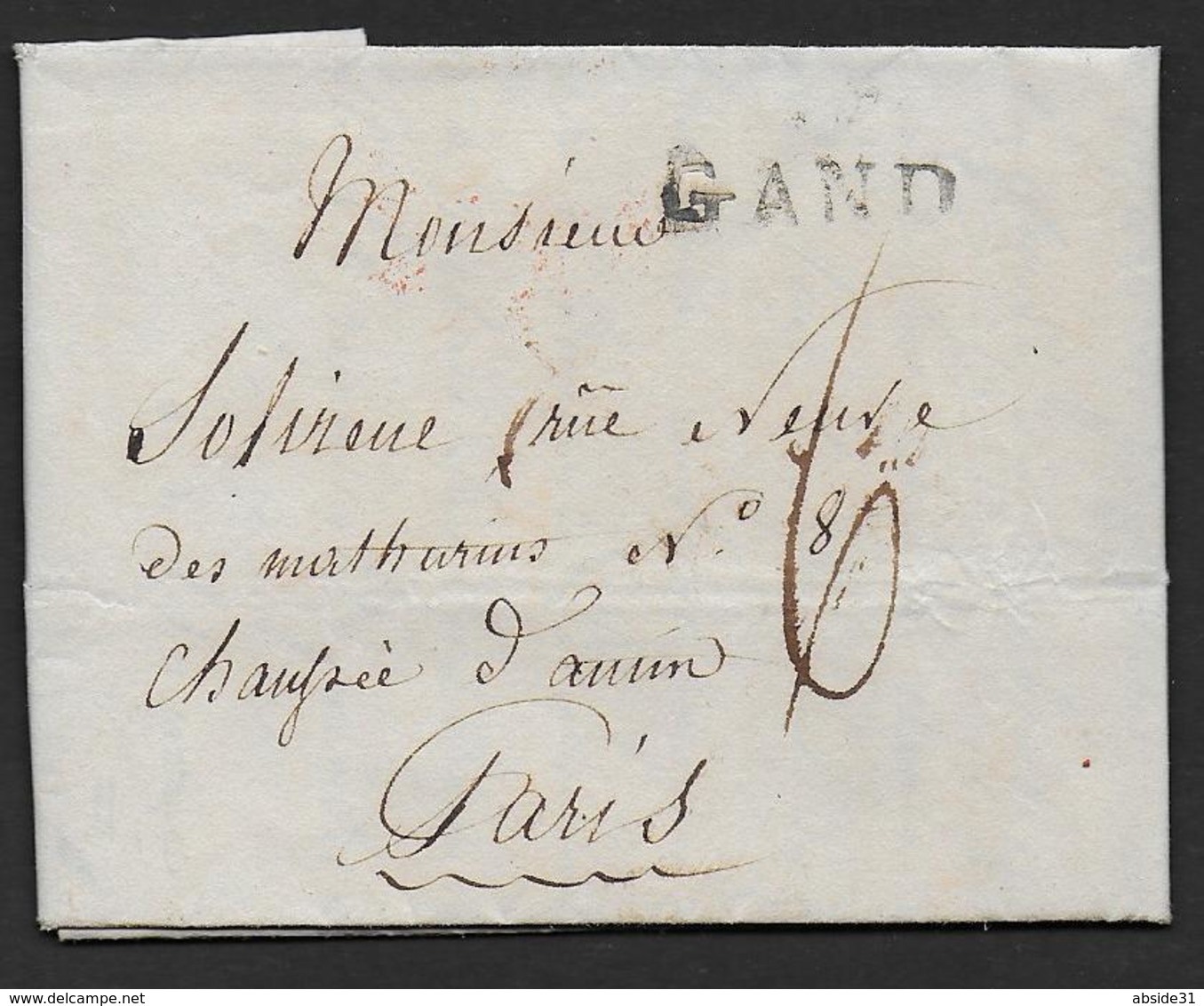 Marque GAND Sur Lettre De 1816 Pour Paris - 1815-1830 (Dutch Period)