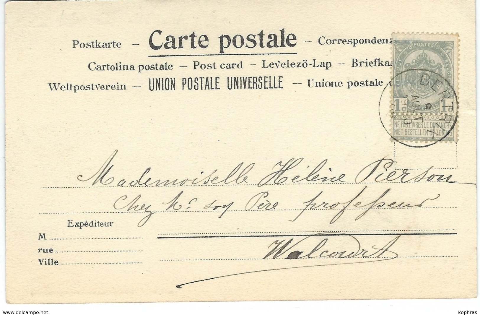 BERTRIX : Un Coin De La Place - Cachet De La Poste 1900 - Bertrix