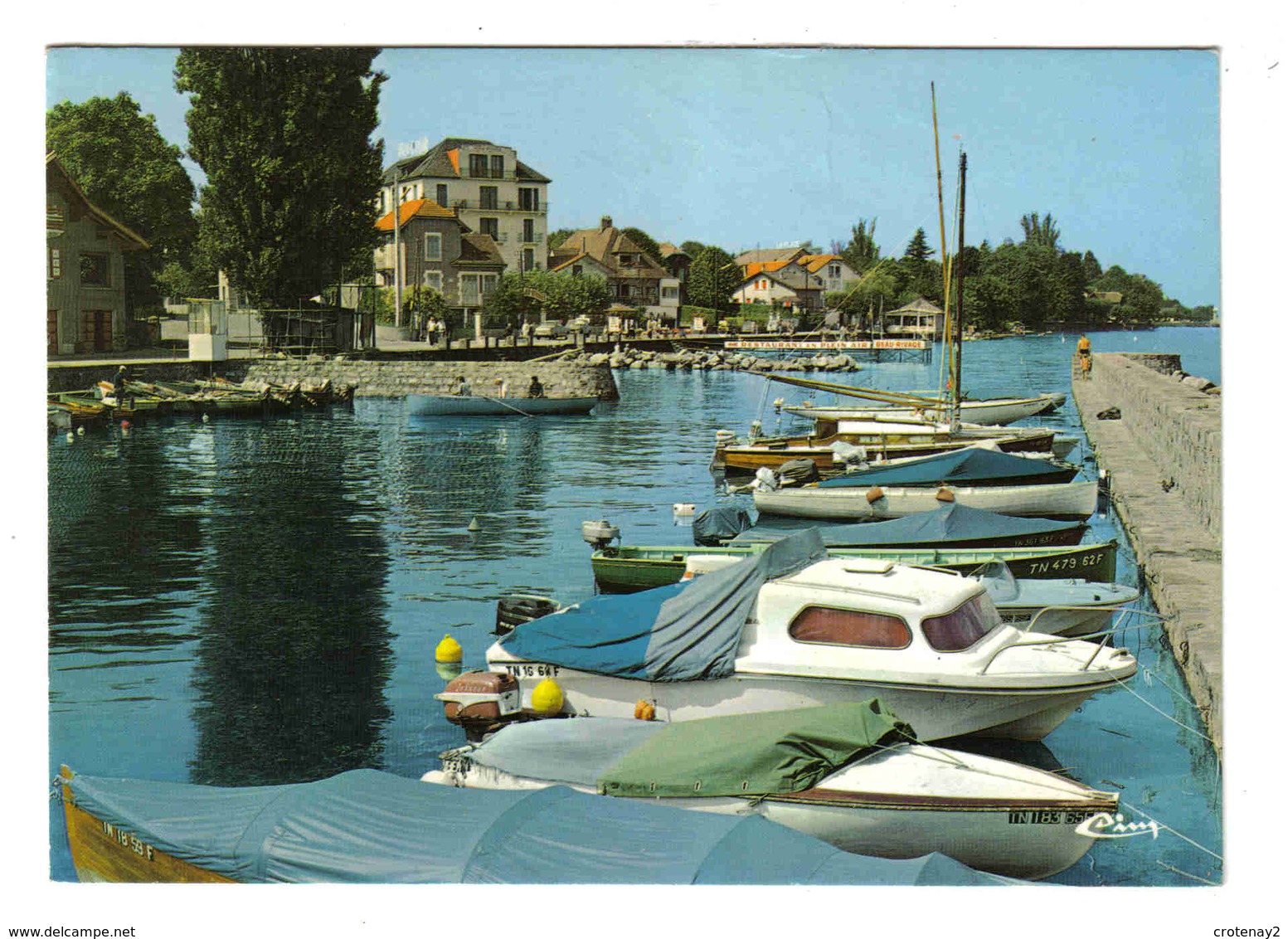 74 AMPHION Les BAINS Entre Evian Et Thonon Le Port Hôtel De La Plage Et Restaurant Le Beau Rivage En 1980 - Thollon