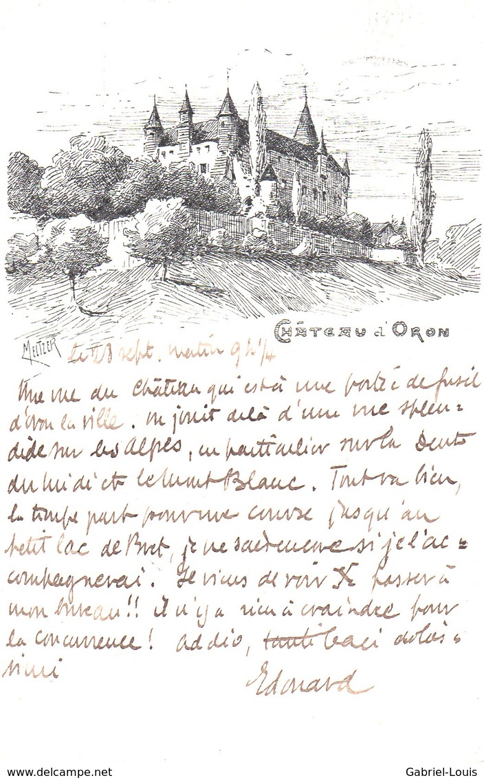 Château D'Oron - Postée En 1910 - Oron