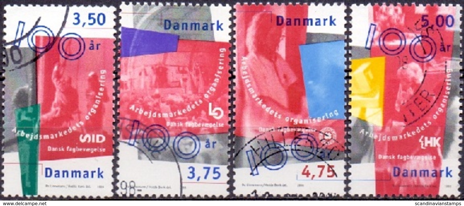 DENEMARKEN 1998 100 Jaar Arbeidsmark  GB-USED - Gebraucht