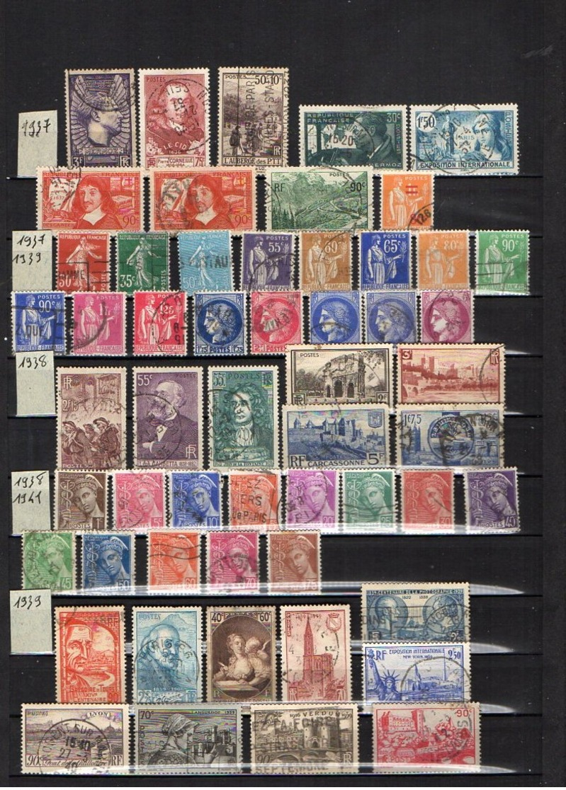 Lot De 1800  TIMBRES FRANCE DE 1900 A 2001 Oblitérés En ALBUM YT // 43 SCANNS - Collections