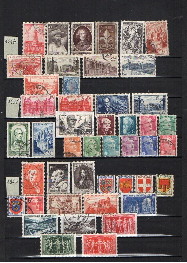 lot De 1800  TIMBRES FRANCE DE 1900 A 2001 oblitérés en ALBUM YT // 43 SCANNS