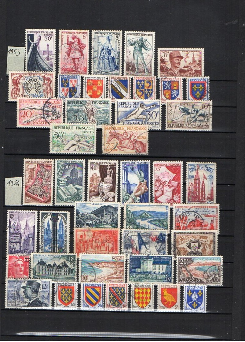 lot De 1800  TIMBRES FRANCE DE 1900 A 2001 oblitérés en ALBUM YT // 43 SCANNS