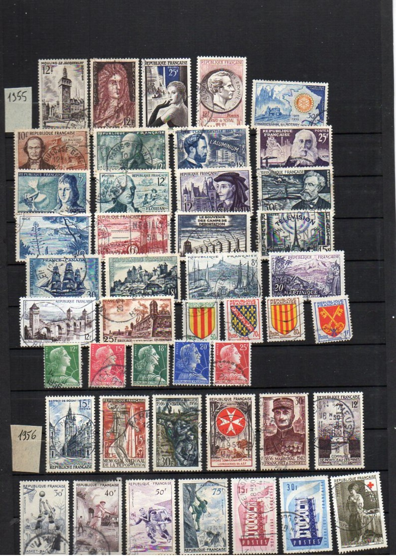 lot De 1800  TIMBRES FRANCE DE 1900 A 2001 oblitérés en ALBUM YT // 43 SCANNS