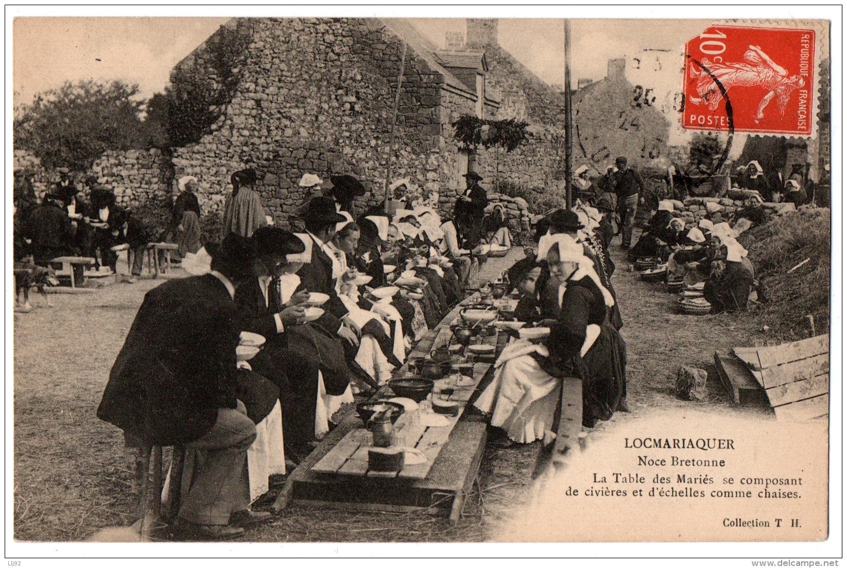 CPA 56 - LOCMARIAQUER (Morbihan) - Noce Bretonne. La Table Des Mariés. Coll. T.H - Locmariaquer