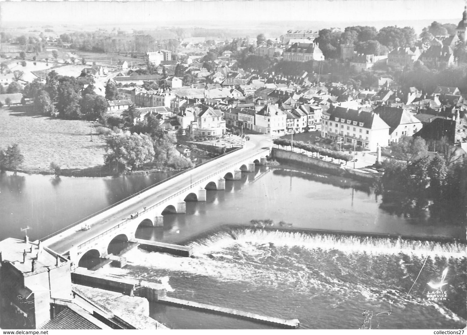 70-GRAY-L'ECLUSE ET LE DEVERSOIR VUE DU CIEL - Gray