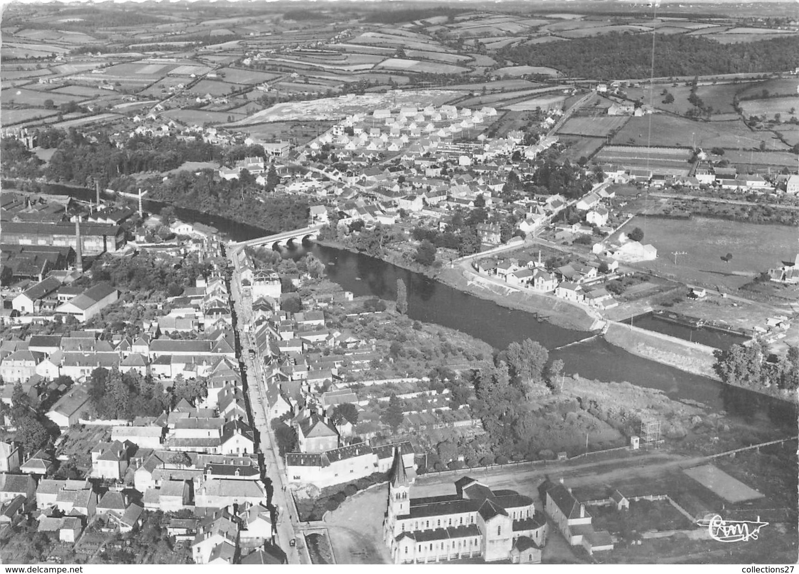 71-GUEUGNON- VUE AERIENNE GENERALE ET L'ARROUX - Gueugnon